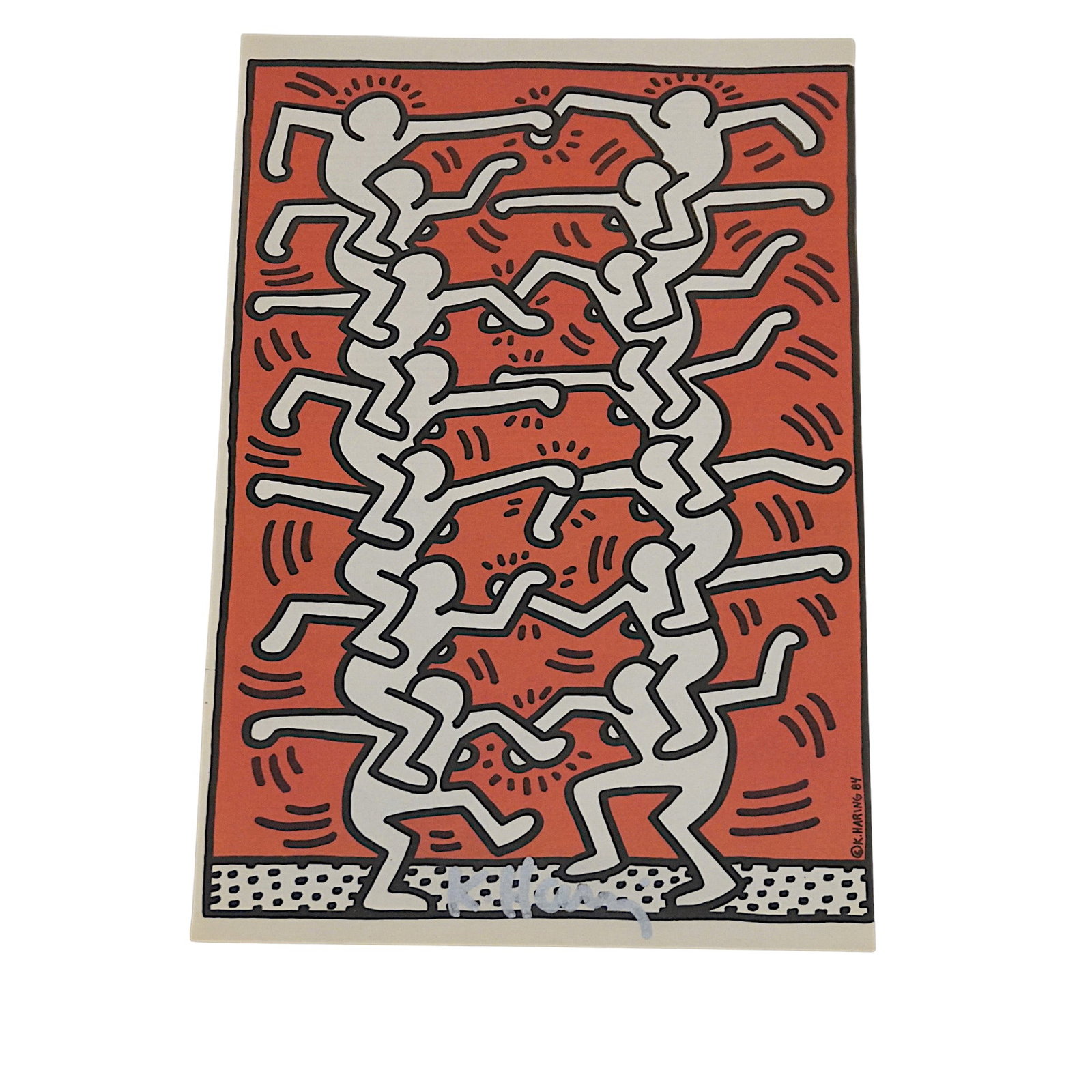 SIGNED KEITH HARING INTERVIEW MAGAZINE AD PEOPLE LADDER (1 of 4)