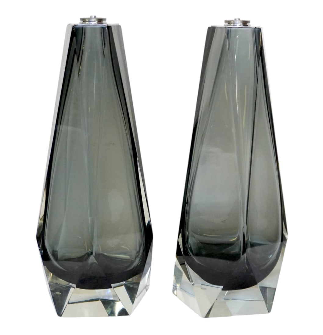 PAIR ALBERTO DONA MURANO TABLE LAMPS MOLATO: xxxx