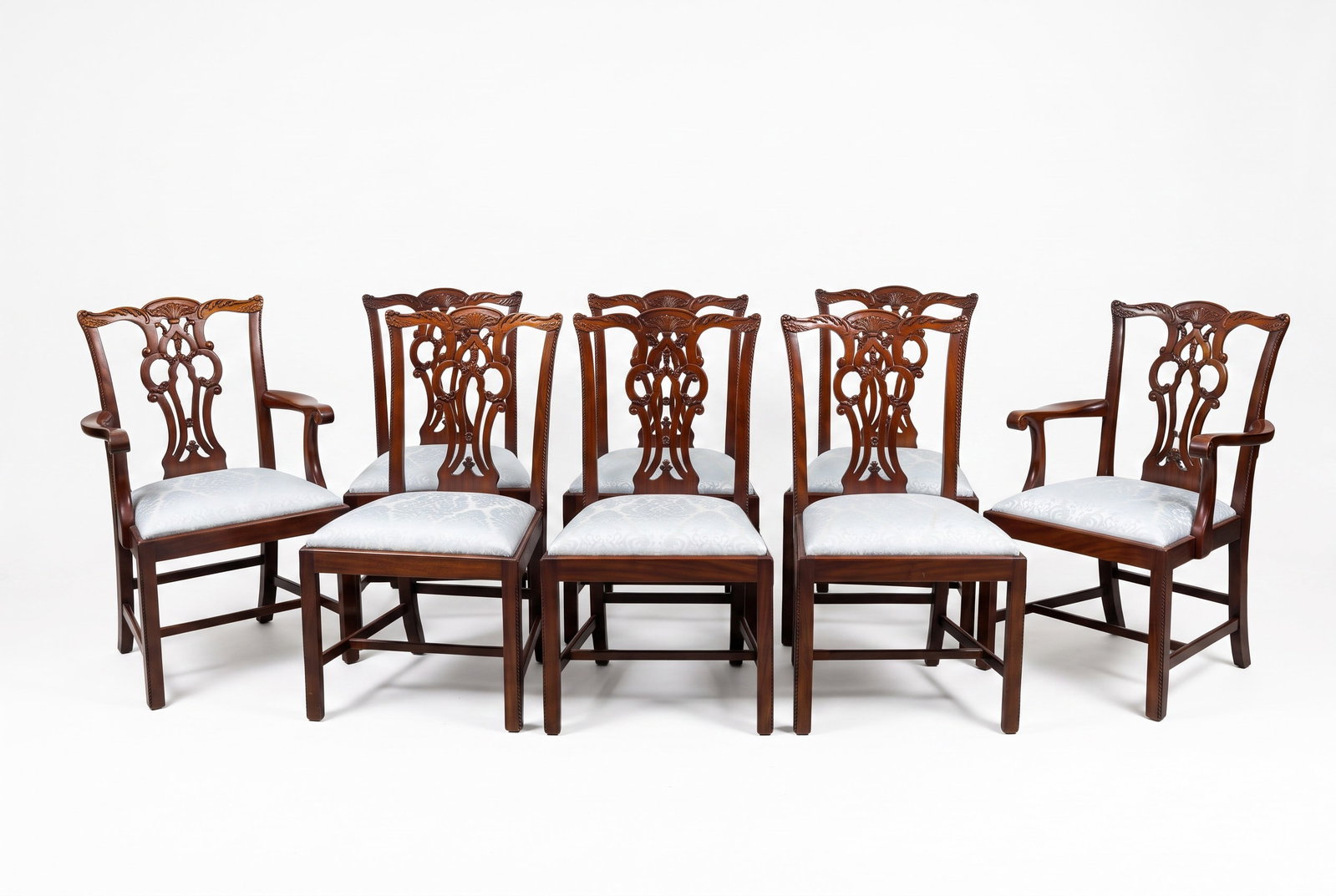 8 MAITLAND SMITH CARVED CHIPPENDALE REGENCY DINING CHAIRS (1 of 2)