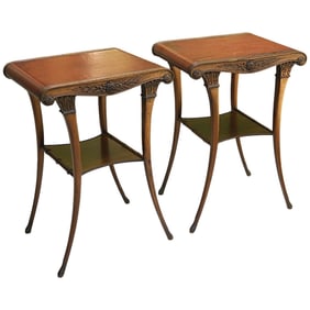 PAIR MATCHING HOLLYWOOD REGENCY SIDE TABLES ZANGERLE