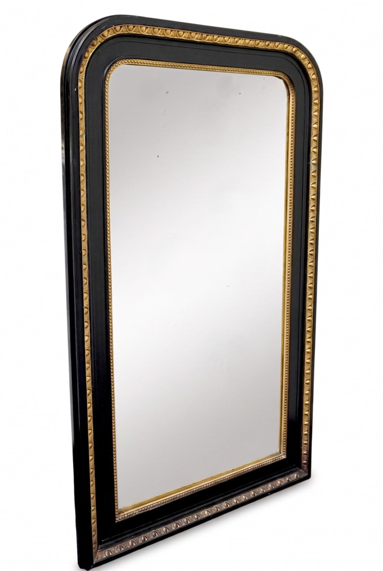 ANTIQUE LARGE LOUIS PHILIPPE EBONY & GILT MIRROR (1 of 2)