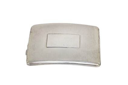 ART DECO ENGLISH STERLING SILVER CIGARETTE CASE