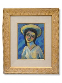 OIL ON BOARD WOMANS PORTRAIT ANDRE LHOTE ATTRIBUTED