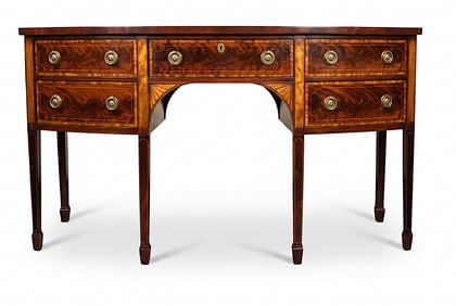BAKER FURNITURE HISTORIC CHARLESTON BOW FRONT SIDEBOARD