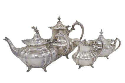 4 PC REED & BARTON STERLING HAMPTON COURT TEA SERVICE