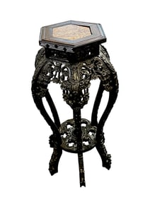 FINE ANTIQUE CHINESE CARVED ROSEWOOD STAND