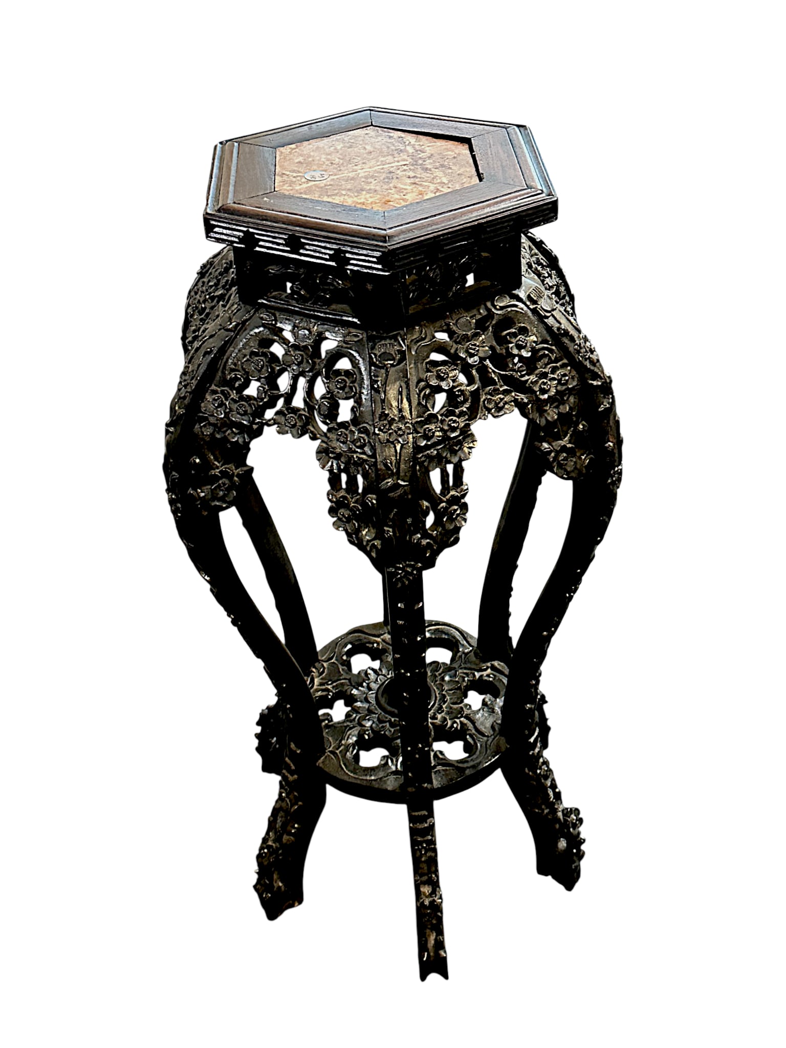 FINE ANTIQUE CHINESE CARVED ROSEWOOD STAND (1 of 4)