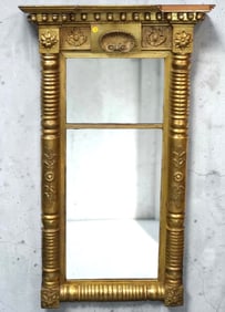 ANTIQUE 19TH C CARVED GILTWOOD PIER MIRROR