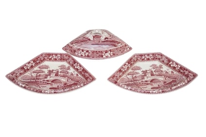 3 PC VINTAGE SPODE TOWER CANTERBURY SET