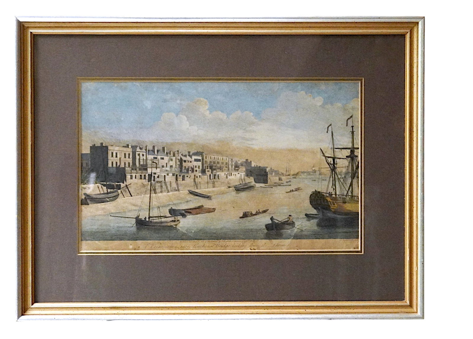ANTIQUE 18TH C ENGRAVING THE RIVER THAMES JOHN BOYDELL (1 of 4)