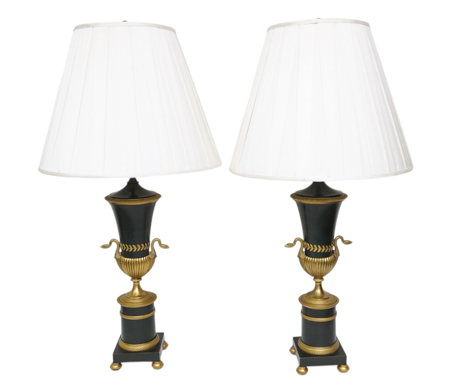 19th c FRENCH EMPIRE BRONZE LAMPS WITH SWANS (1 of 8)