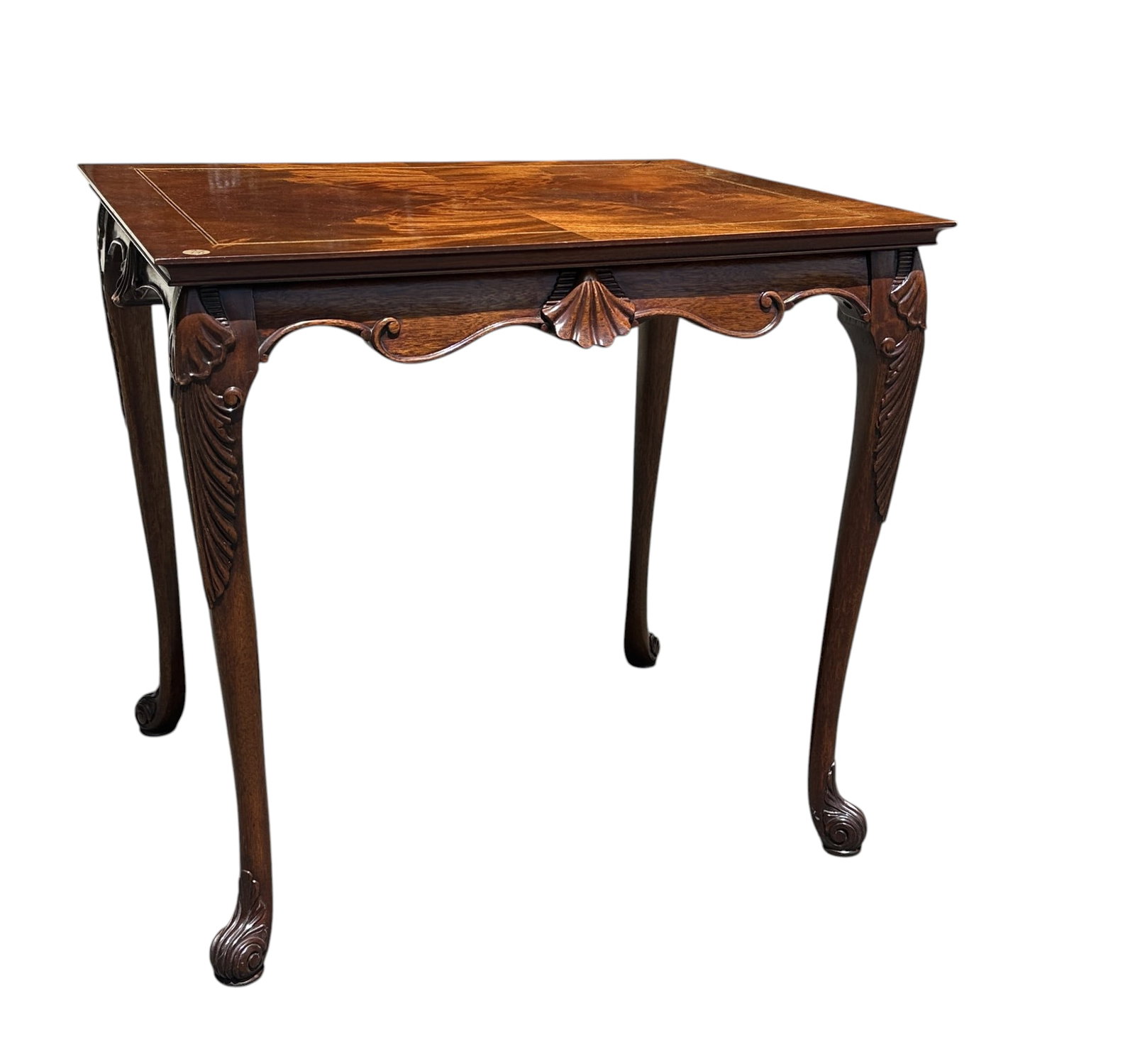BOOKMATCHED FLAME MAHOGANY SIDE TABLE - 2