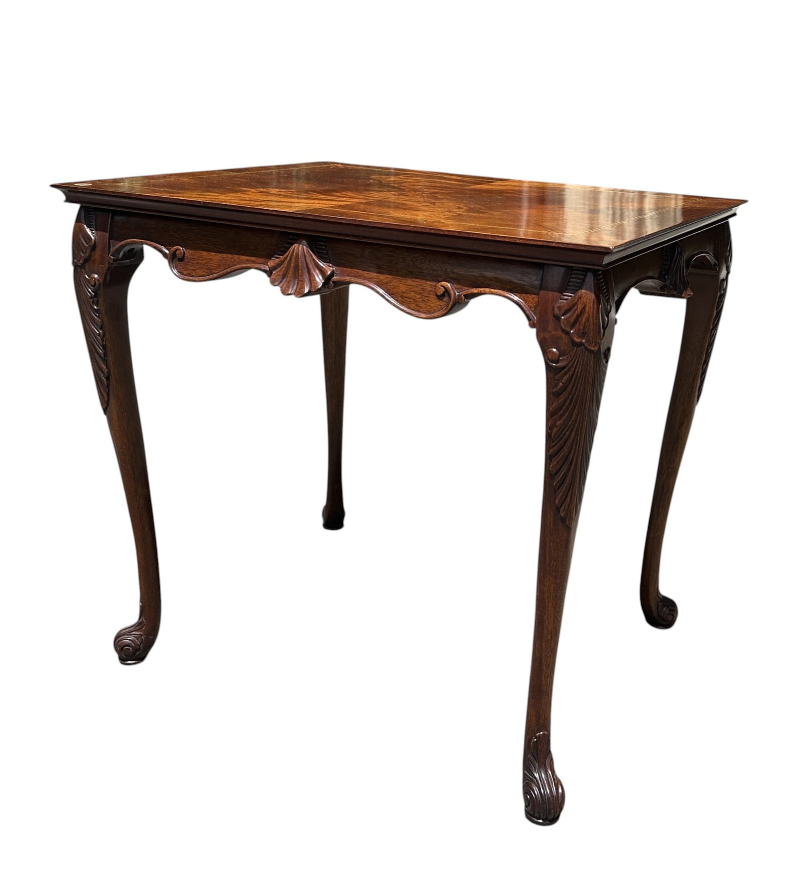BOOKMATCHED FLAME MAHOGANY SIDE TABLE - 3