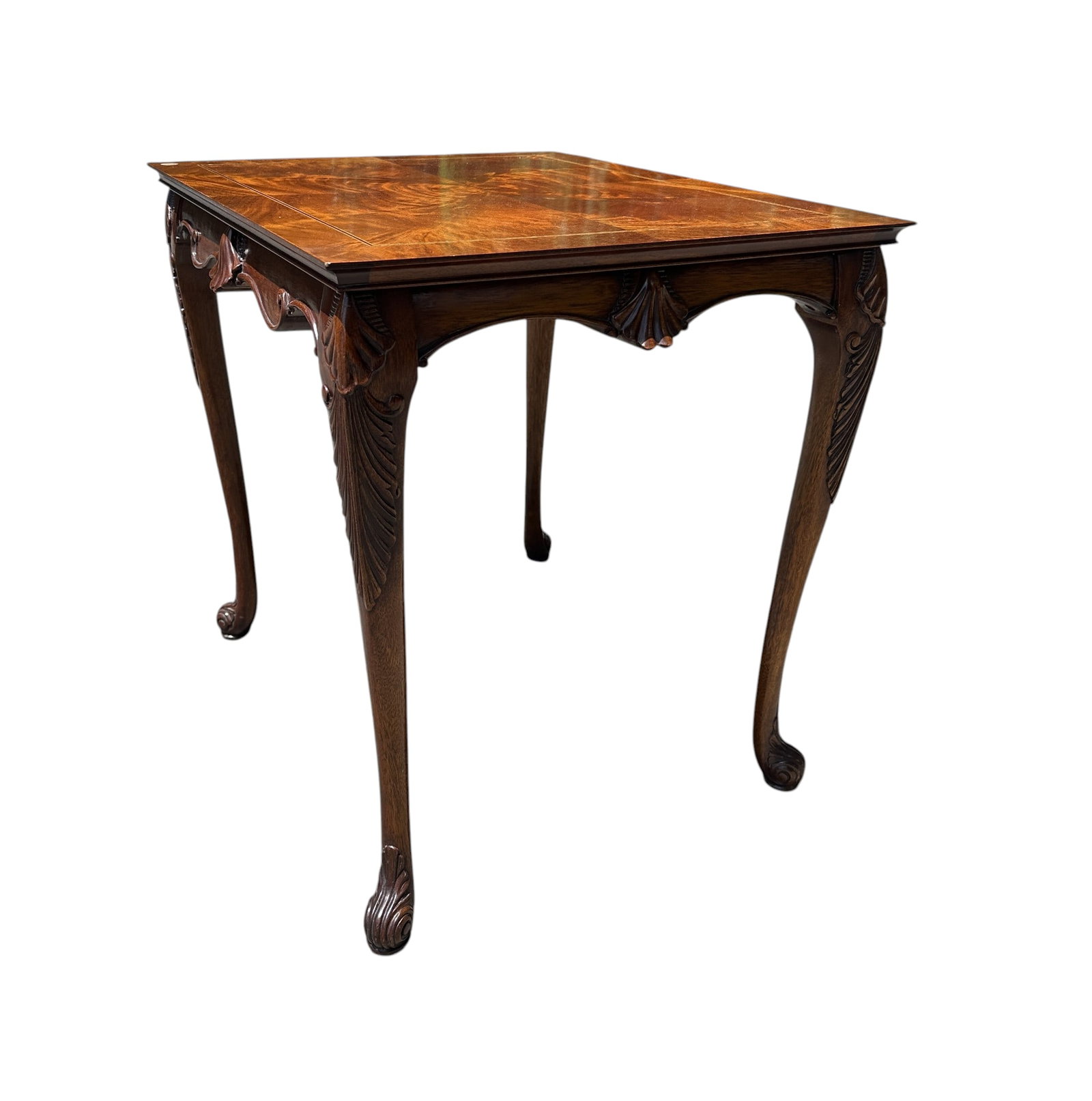 BOOKMATCHED FLAME MAHOGANY SIDE TABLE - 4