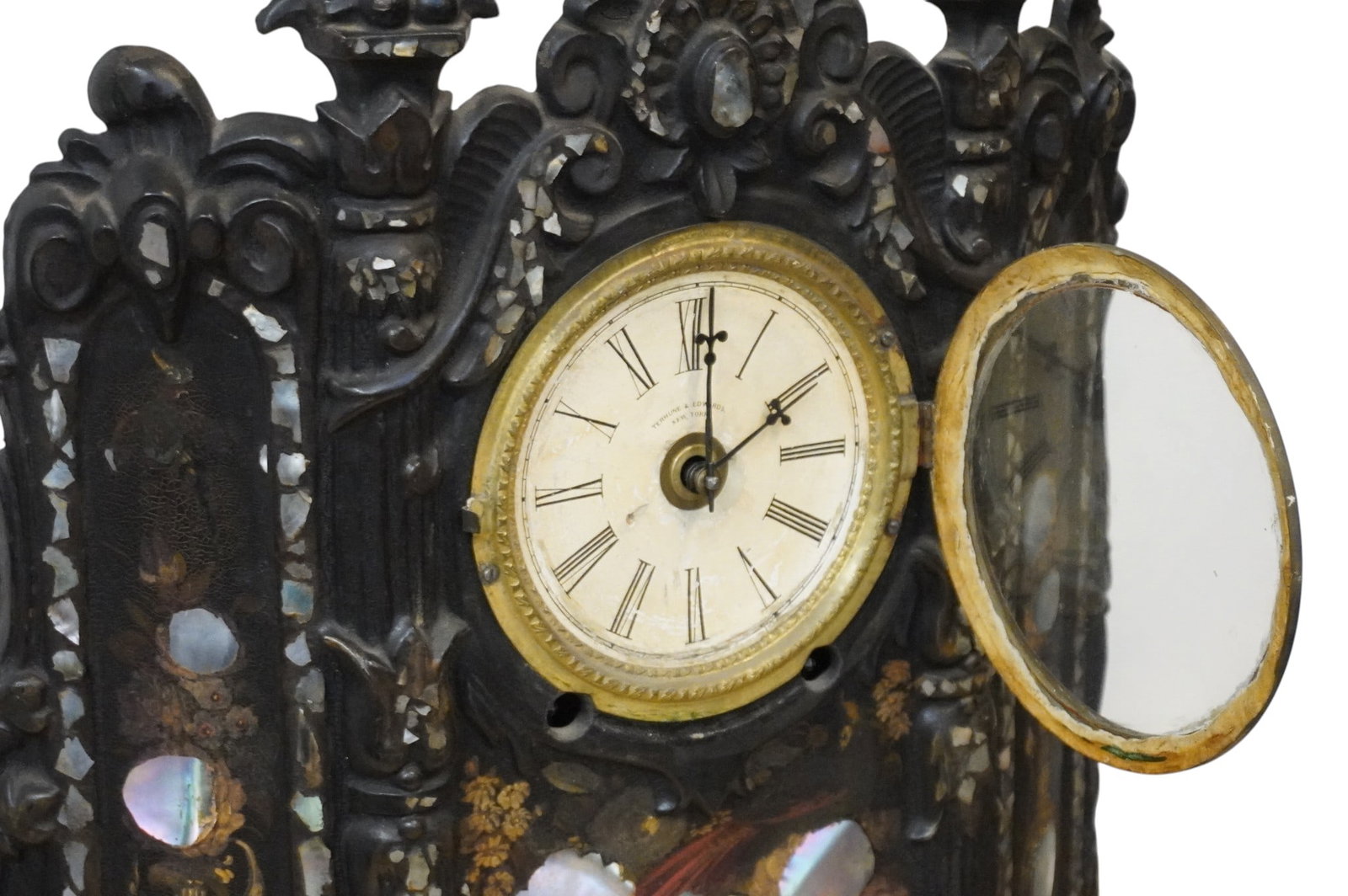 TERHUNE & EDWARDS GOTHIC REVIVAL MOP CAST IRON CLOCK - 5