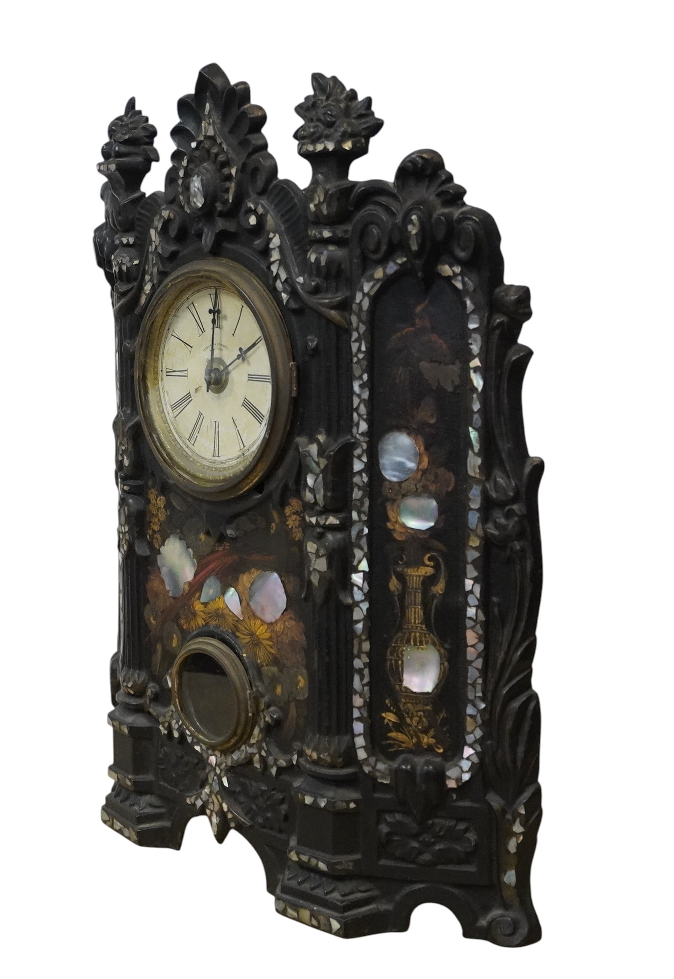 TERHUNE & EDWARDS GOTHIC REVIVAL MOP CAST IRON CLOCK - 6
