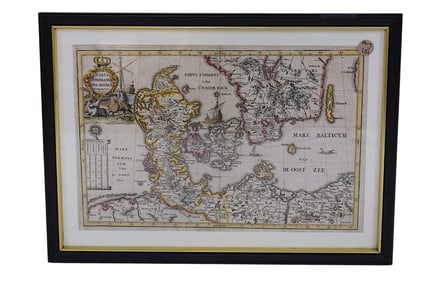 ANTIQUE MAP DANIA POMERANIA DUC MECHLE BURGICUS