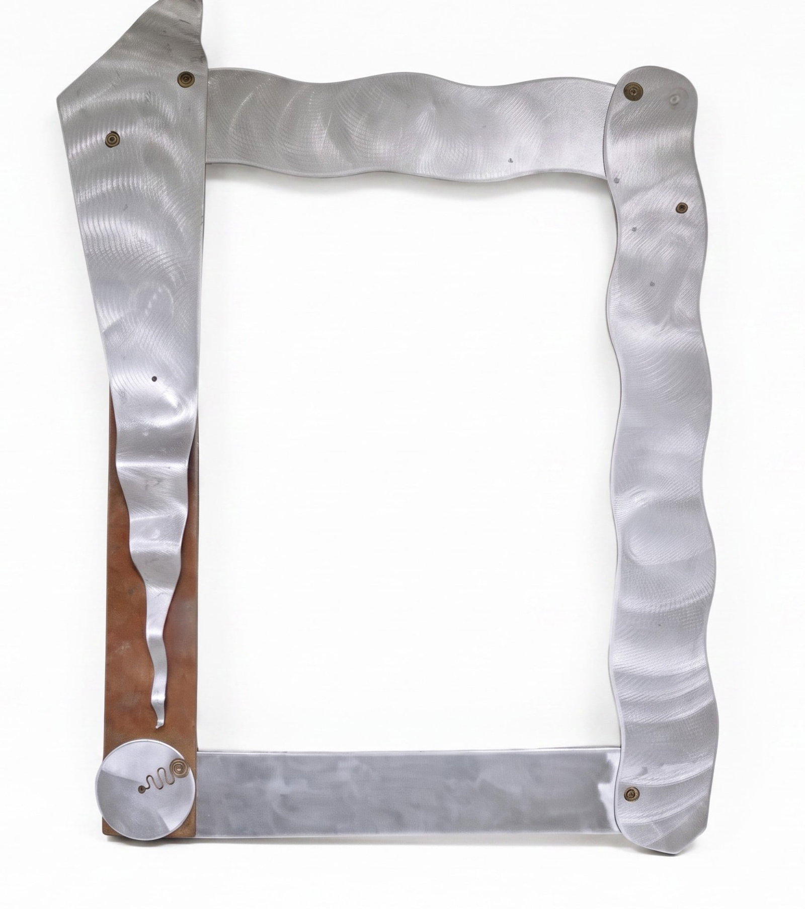 CUSTOM STUDIO BRUSHED ALUMINUM WAVE MIRROR (1 of 5)