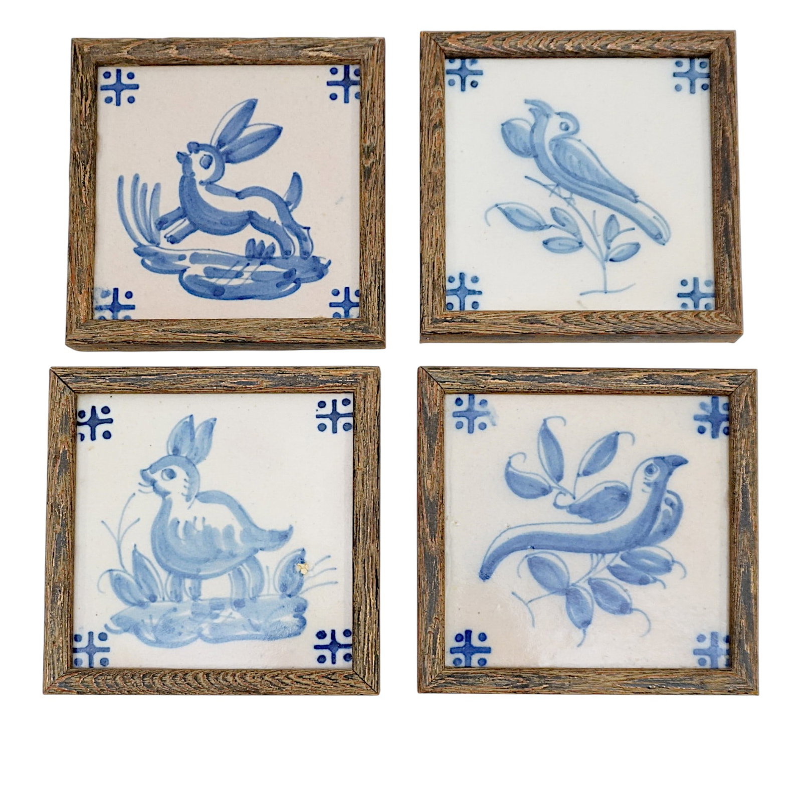 SET OF 4 FRAMED ANTIQUE DELFT TILES (1 of 5)