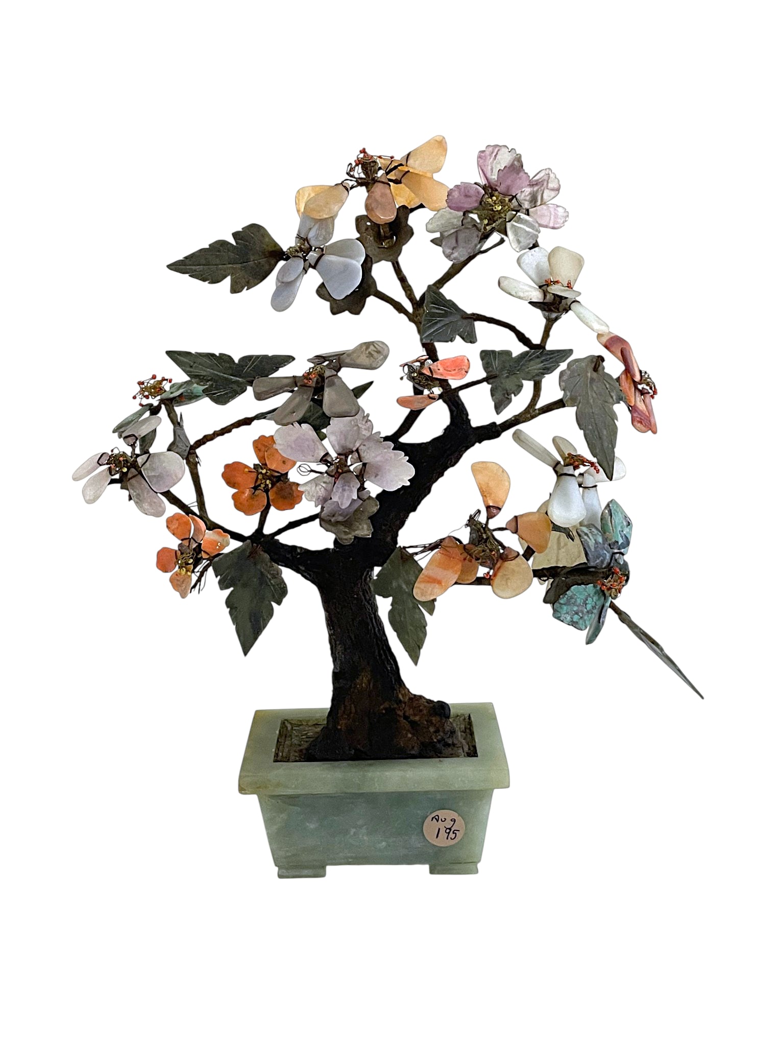 VINTAGE CARVED CHINESE JADE BONSAI TREE 1940s: Vintage Carved Chinese Jade Tree, 1940s. Measures 10 1/2"x4"x11". Weight 4 lbs 5 oz. PROVENANCE: The Estate of Dr. Fraser Wilson, Charleston SC. Dr. Wilson will be remembered for his love of antiques 