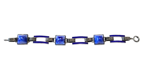 ART DECO STERLING AND LAPIS BRACELET
