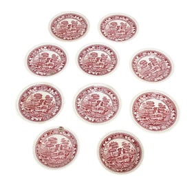 VINTAGE COPELAND SPODE "SPODE'S TOWER" ENGLAND DESSERT AND FRUIT PLATES - 10 PIECES