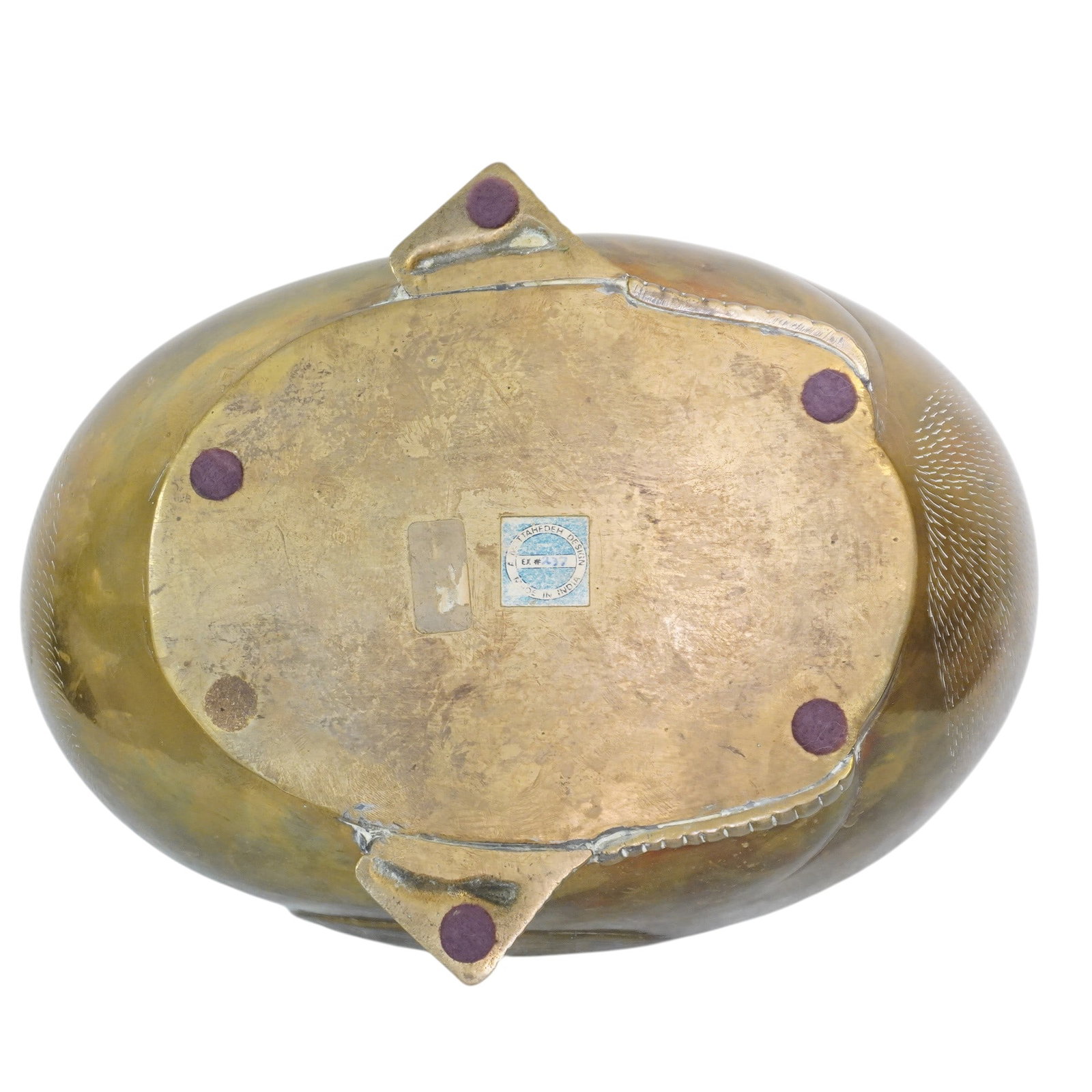 MID CENTURY LARGE SOLID BRASS LIDDED DUCK BOX - 7