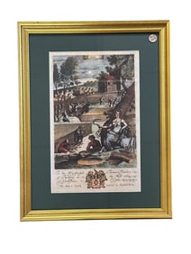 18th c HAND COLORED COPPER PLATE ENGRAVING "CERES"