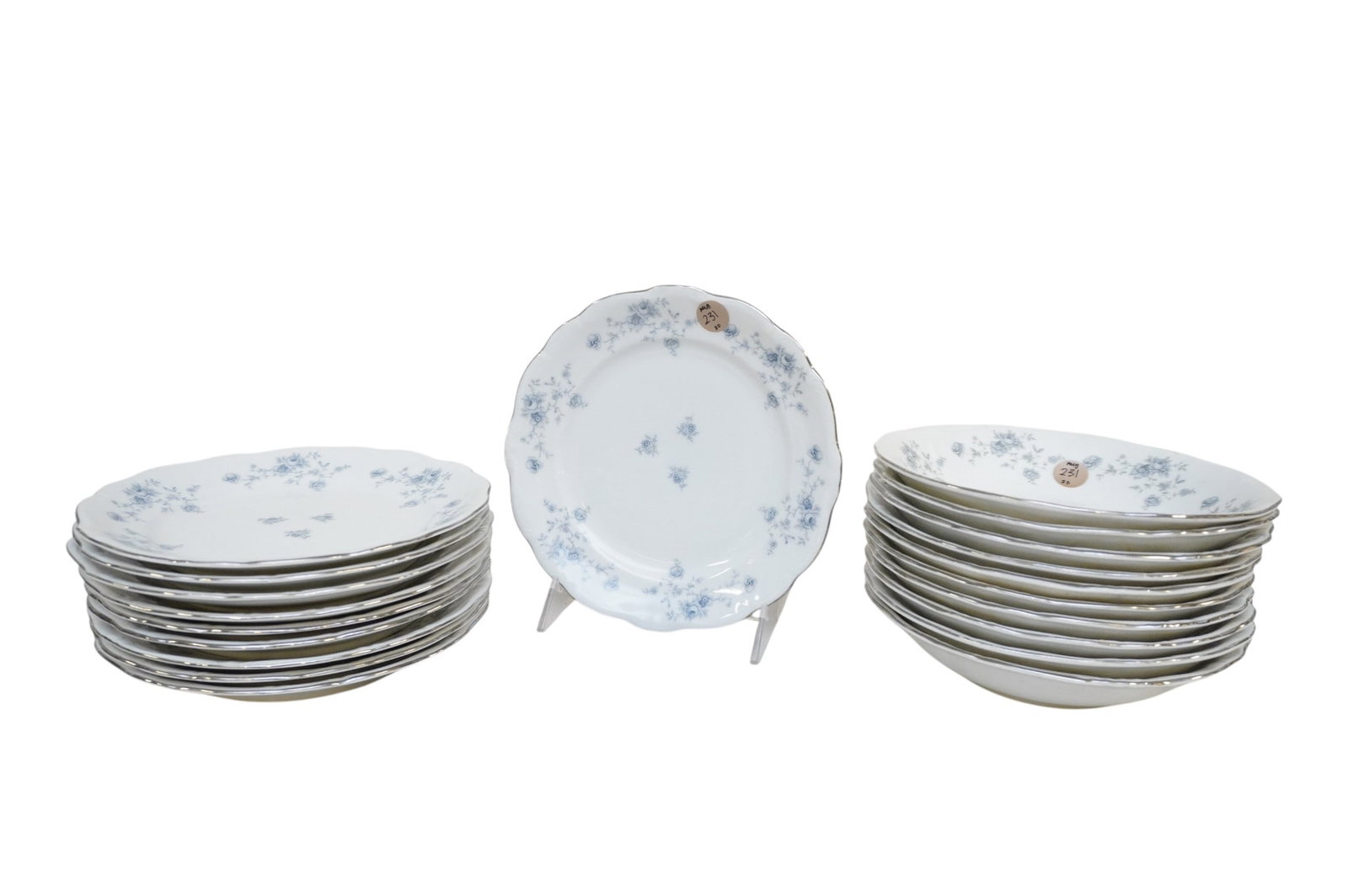 20 HAVILAND BLUE GARLAND CHINA SALAD PLATES AND SOUP BOWLS (1 of 3)