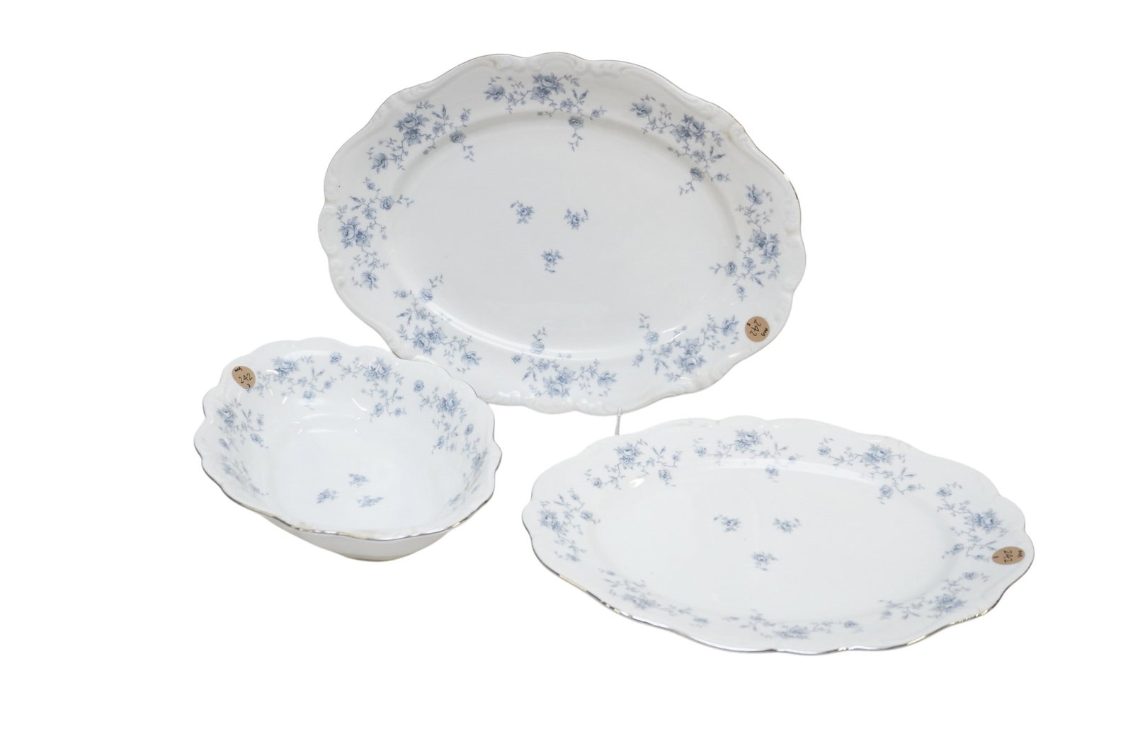 3 PIECES OF HAVILAND BLUE GARLAND CHINA - SERVING TRAYS AND VEGETABLE DISH (1 of 4)