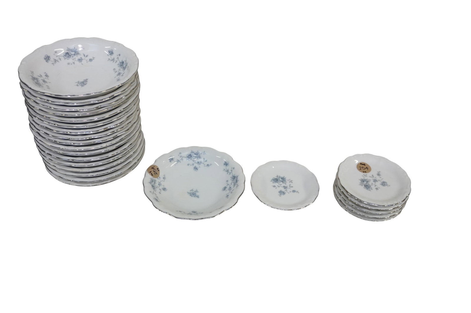 24 PIECES OF HAVILAND BLUE GARLAND CHINA - COASTERS AND FRUIT BOWLS (1 of 4)