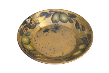 TOLEWARE PAINTED LIME FRUIT BOWL