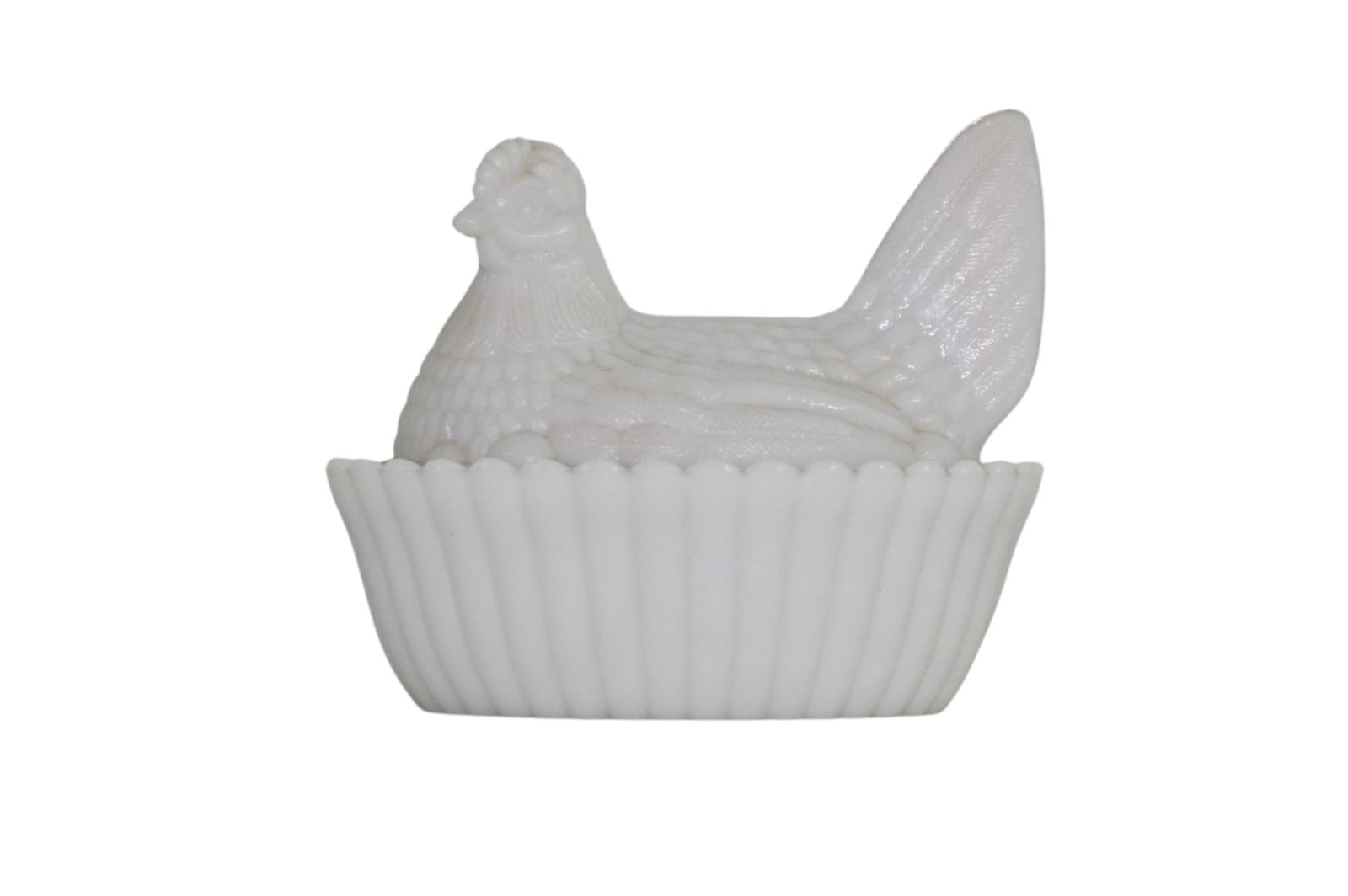 MILK GLASS HEN ON NEST (1 of 6)