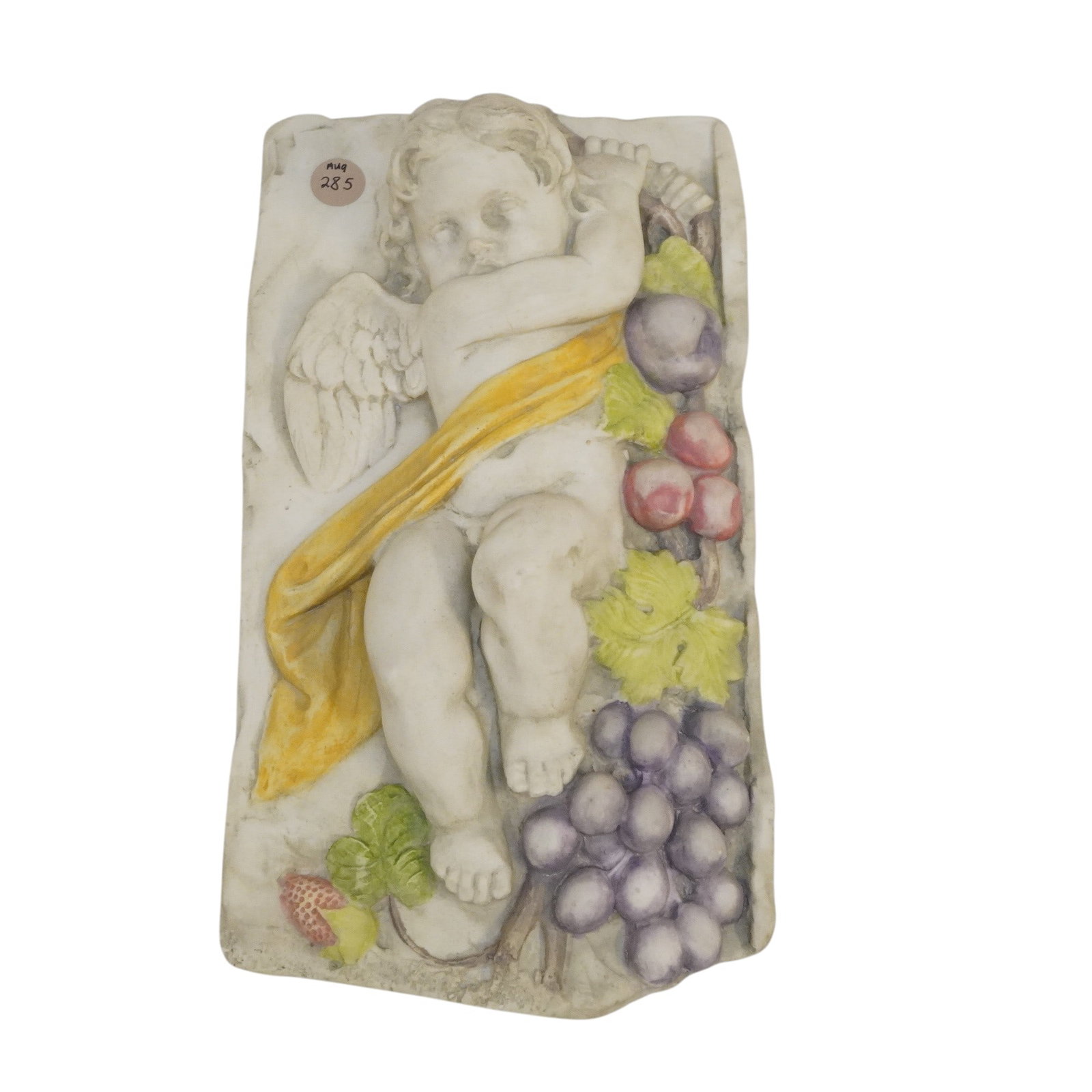 HEN-FEATHERS BAS RELIEF CHERUB WALL PLAQUE (1 of 2)