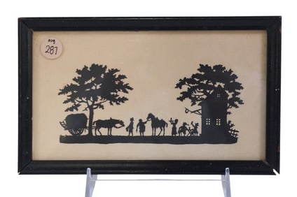 FRAMED HAND CUT TAVERN SILHOUETTE