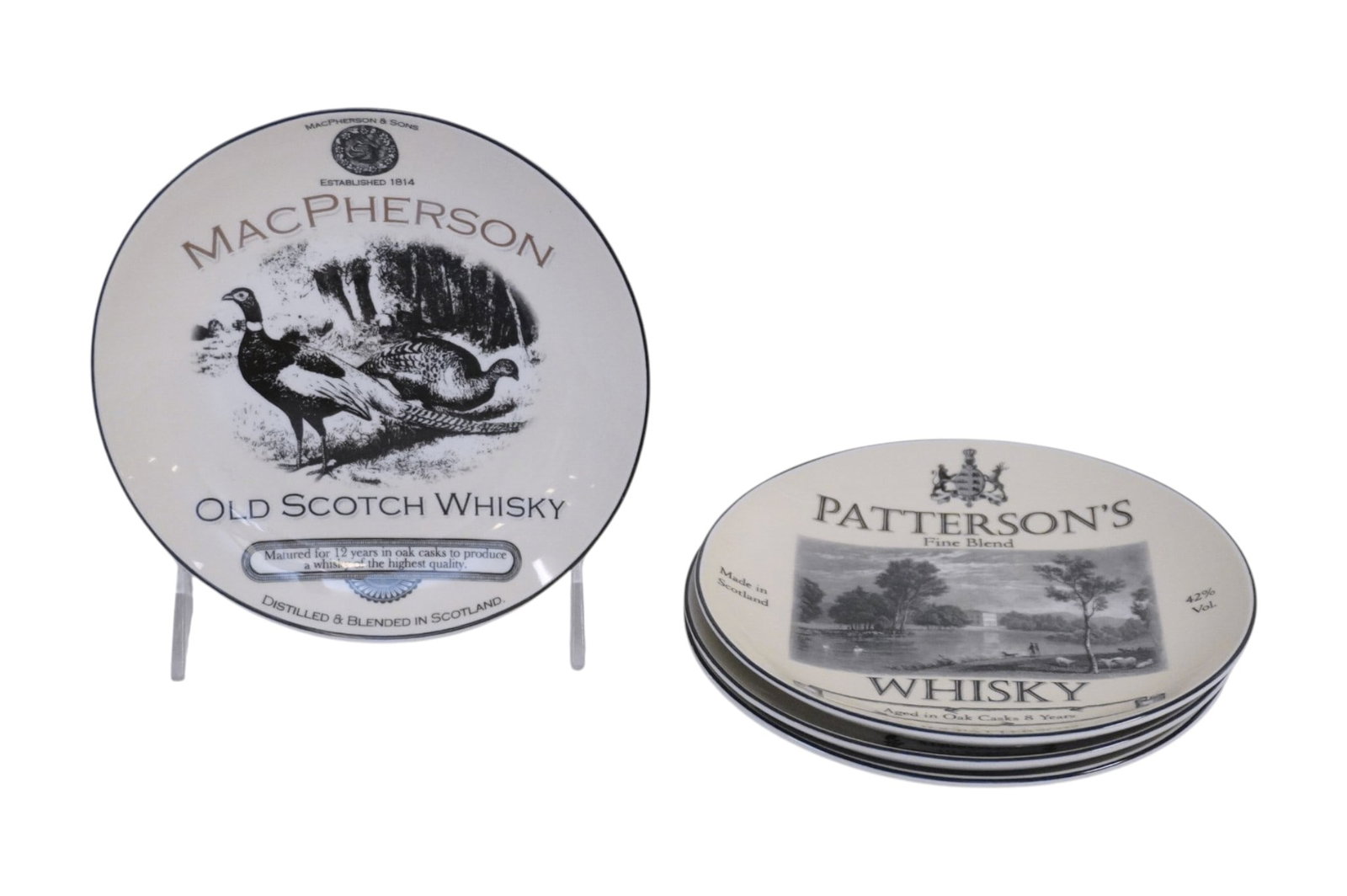 RESTORATION HARDWARE BOXED SET OF 4 WHISKY LABEL PLATES (1 of 5)