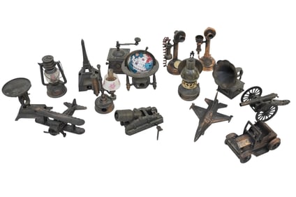 15 VINTAGE DIECAST FIGURAL PENCIL SHARPENERS