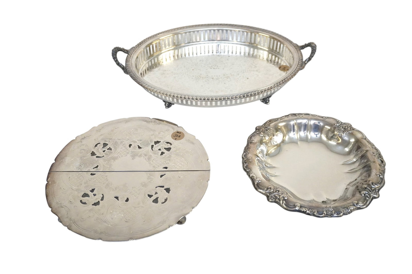3 PIECES OF SILVERPLATE - GORHAM, ETC. (1 of 2)
