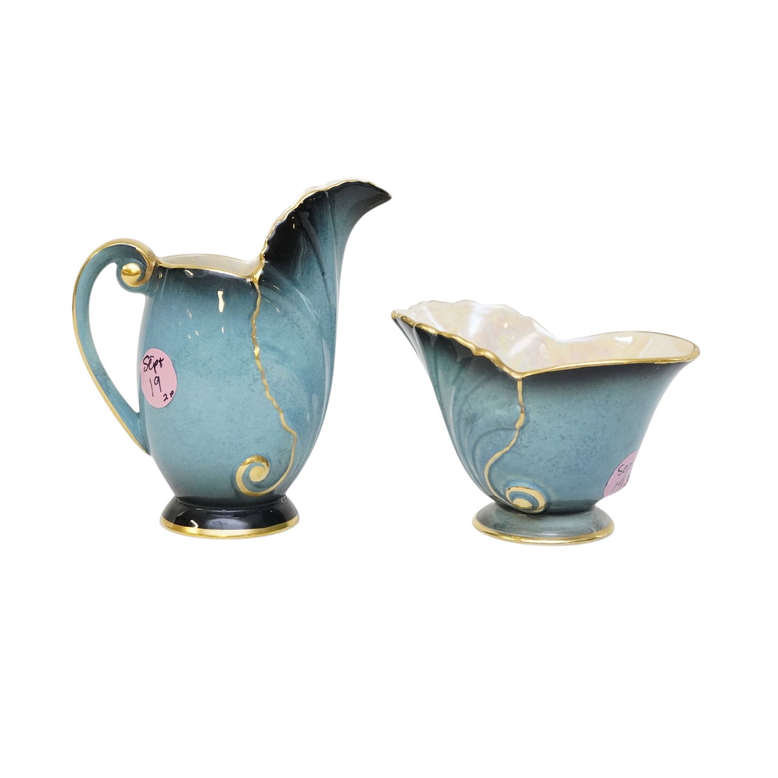 CARLTON WARE ART DECO BLEU ROYALE CREAM & SUGAR (1 of 2)
