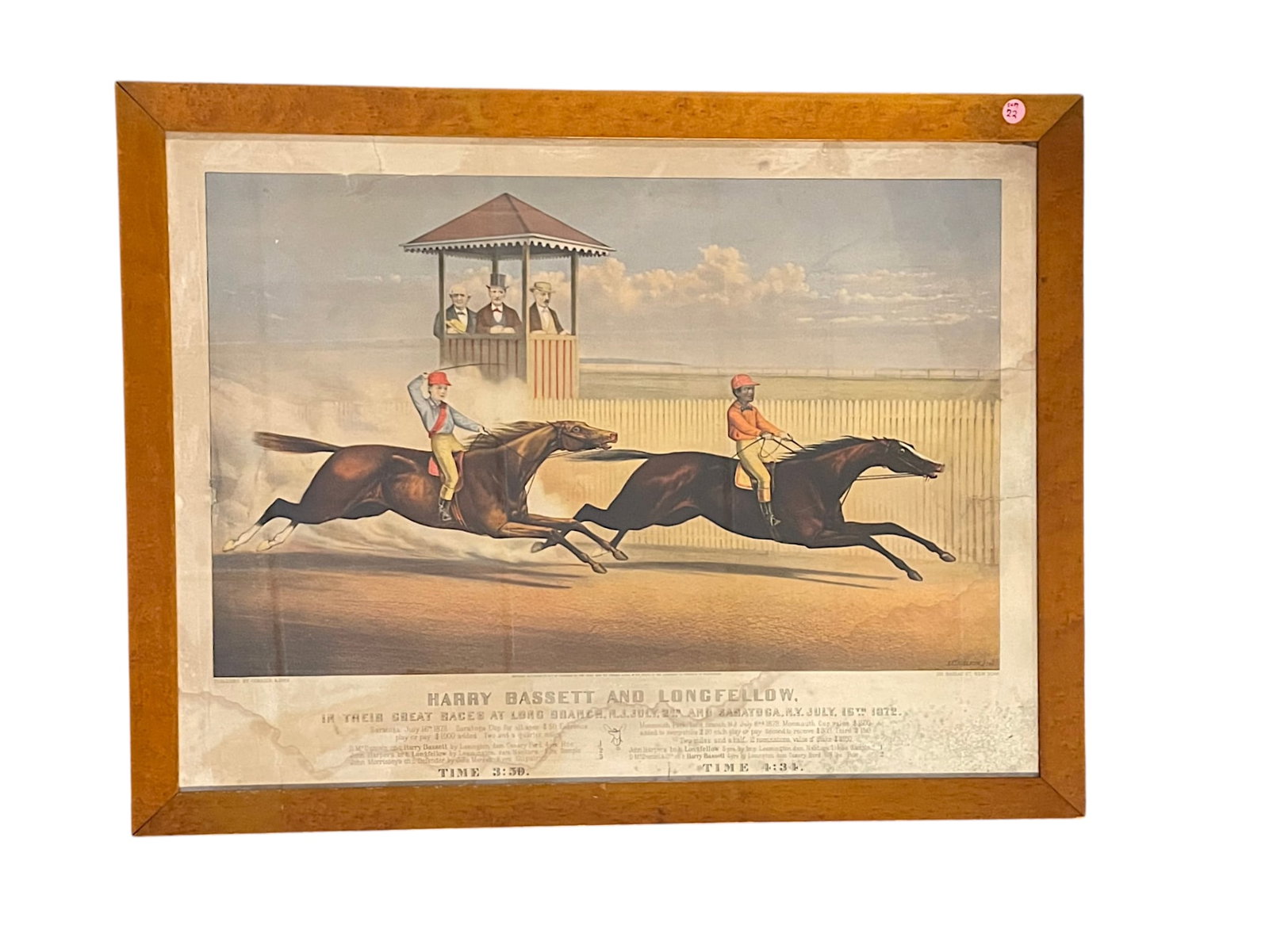 CURRIER & IVES CHROMOLITHOGRAPH 1872 HORSE RACE (1 of 4)