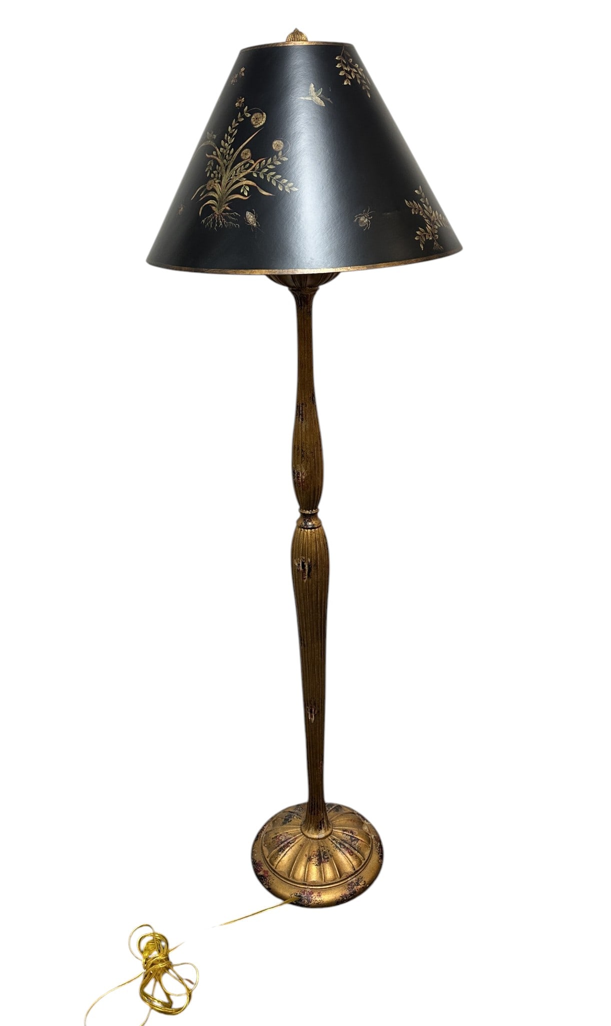VINTAGE CHINOISERIE GILT PAINTED WOOD FLOOR LAMP (1 of 3)