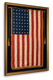 LARGE 48 STAR AMERICAN FLAG FRAMED