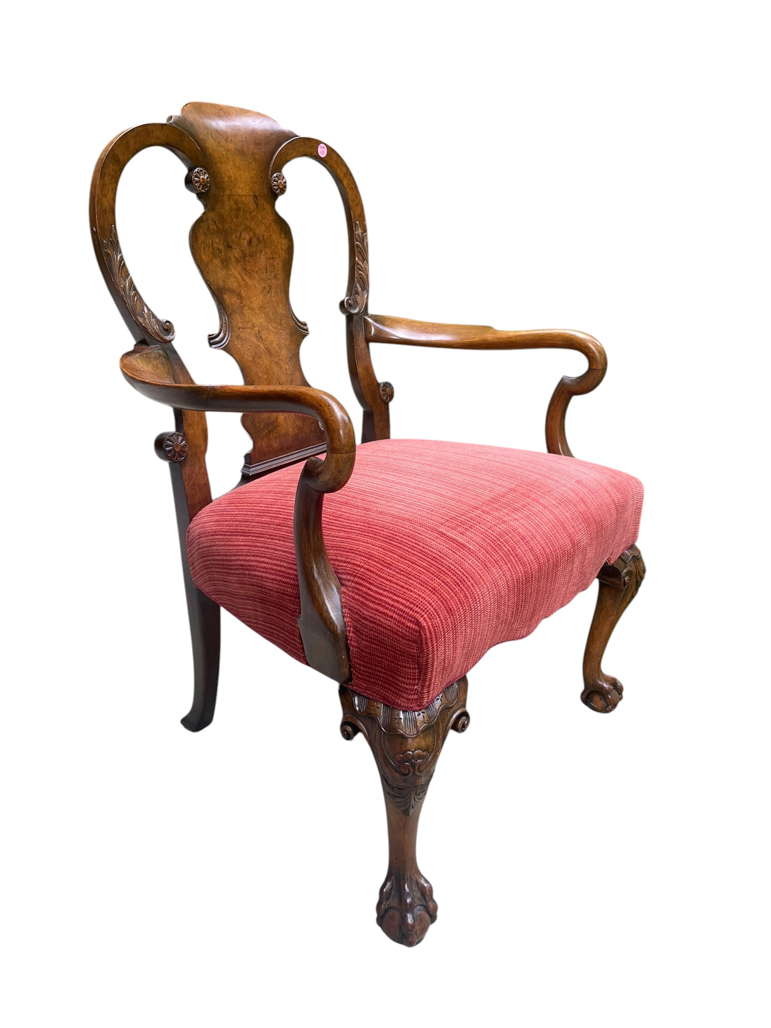 ANTIQUE SUPERB QUALITY QUEEN ANNE BURR WALNUT CHAIR (1 of 5)