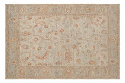 LARGE HAND KNOTTED ANGORA TURKISH OUSHAK RUG 12 FT