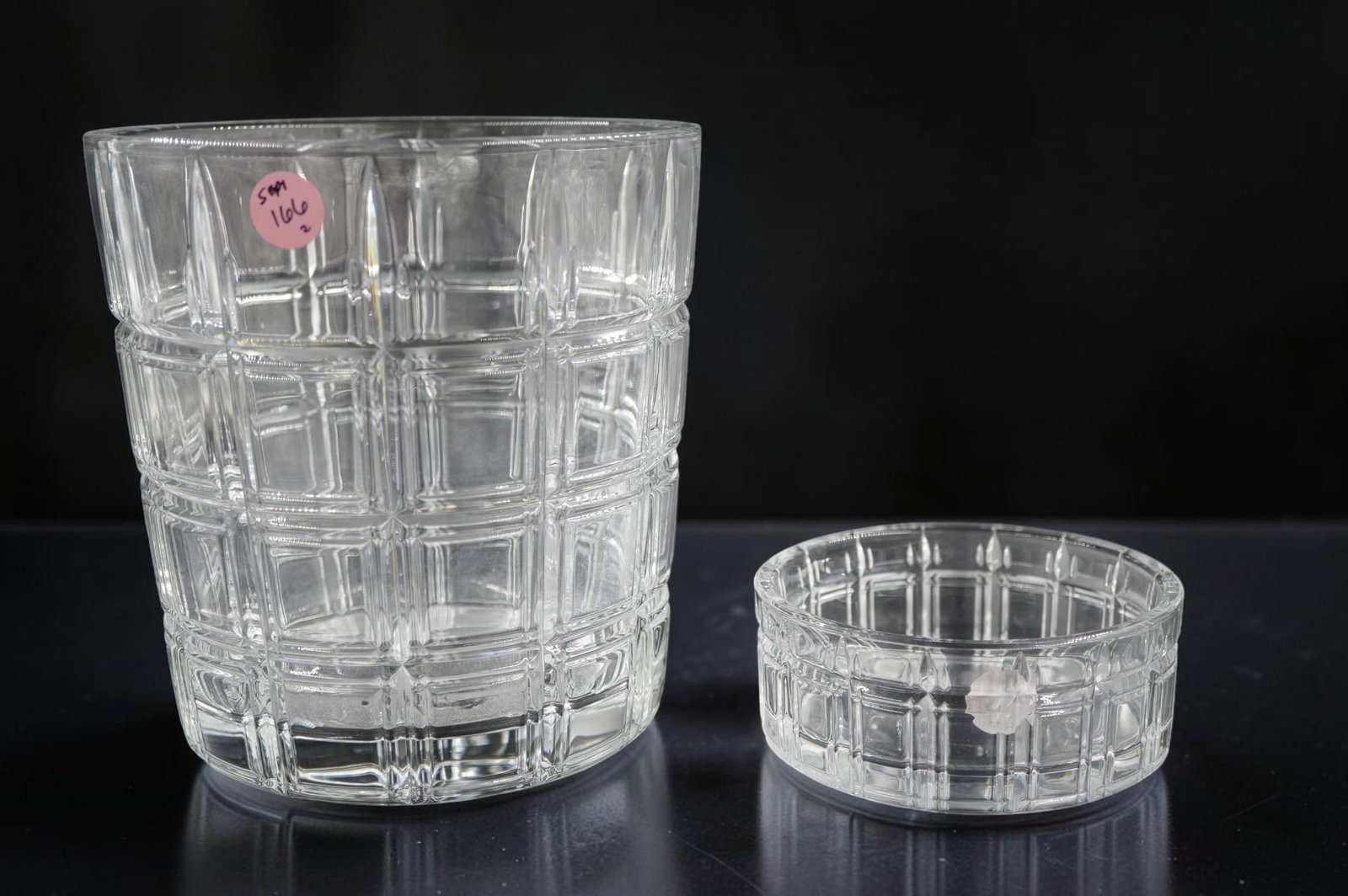 2 PC WATERFORD CROSBY ICE BUCKET & WINE COASTER (1 of 4)