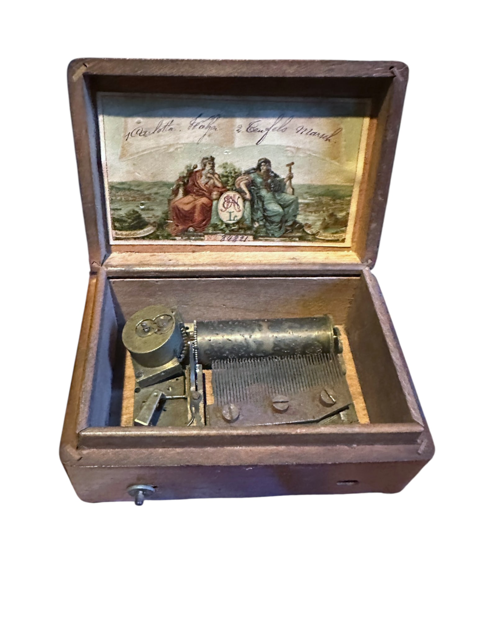 ANTIQUE SWISS 2 AIR CYLINDER MUSIC BOX, ERNST HOLWEISSIG NACHFOLGER (1 of 1)