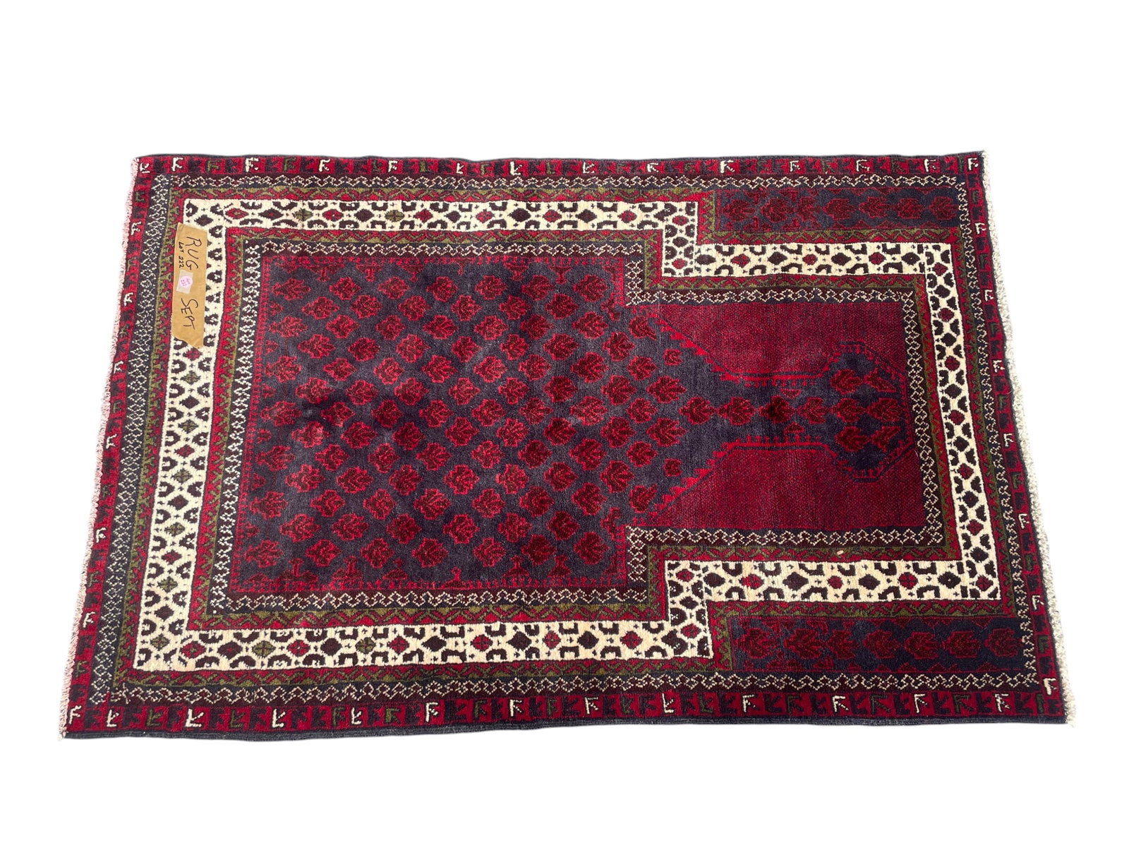 FINE HAND KNOTTED BALUCH PRAYER RUG (1 of 3)