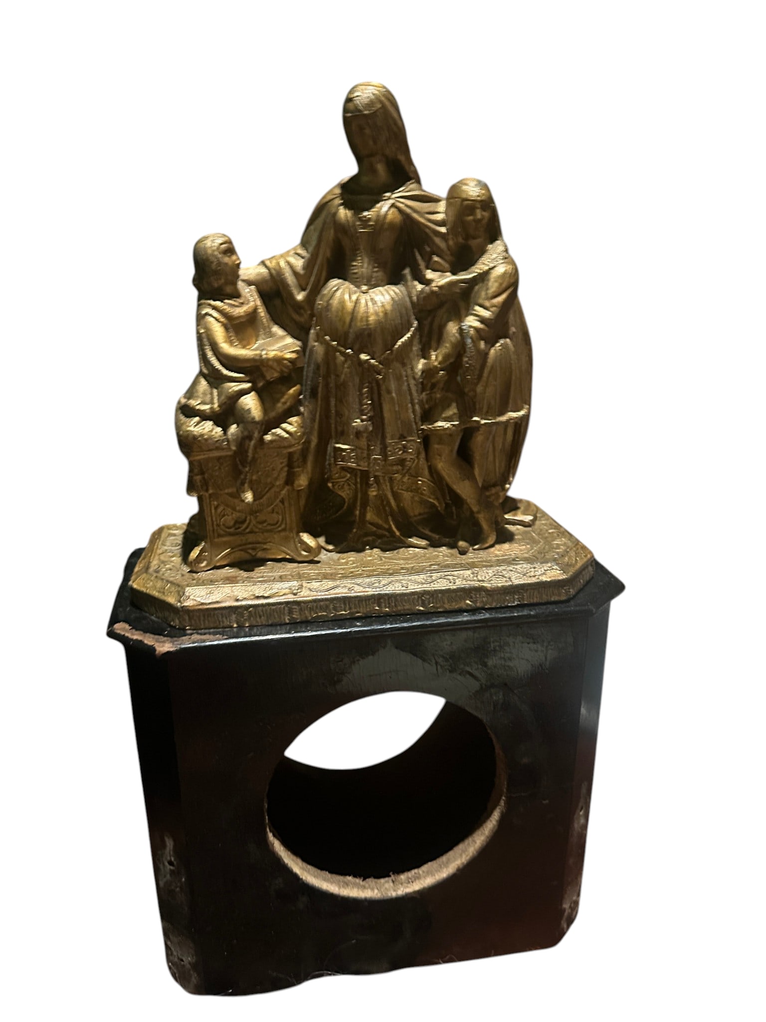 19th C. FRENCH GILT SPELTER RENAISSANCE REVIVAL FIGURAL MANTLE CLOCK CASE (1 of 1)