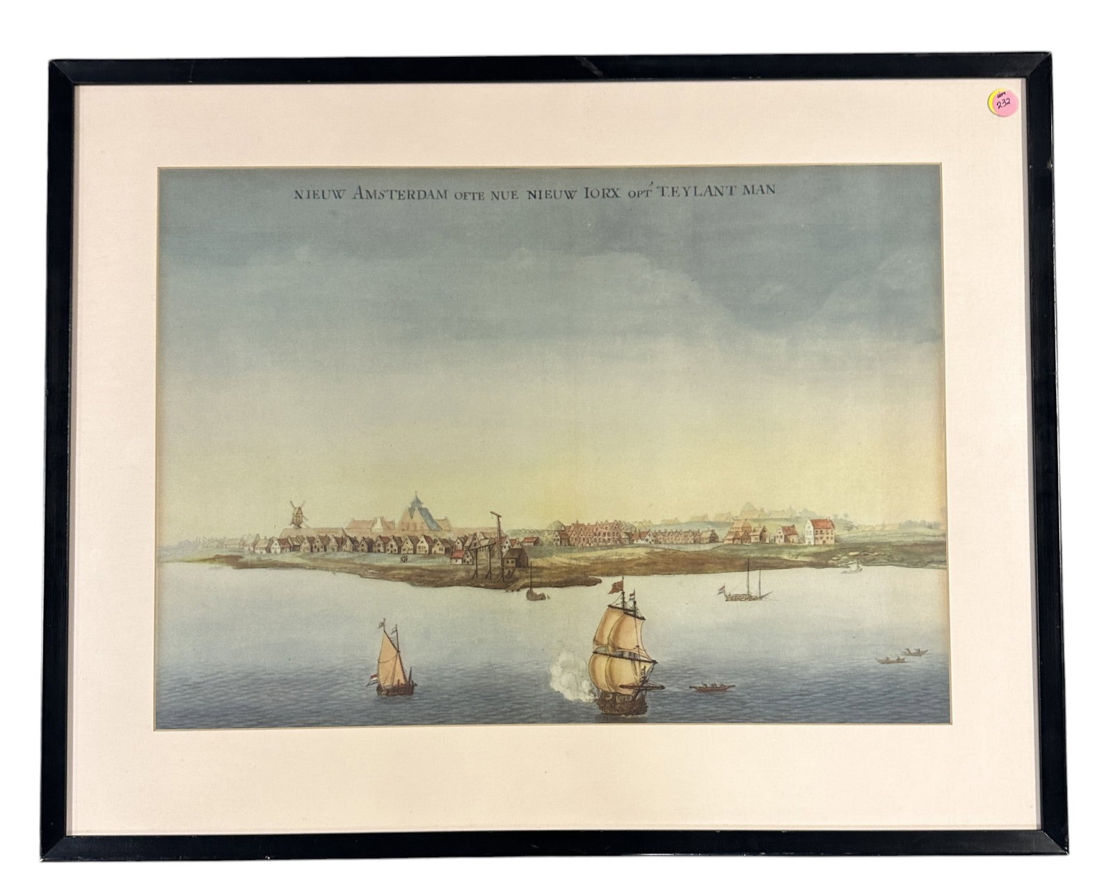 ANTIQUE PRINT NIEUW AMSTERDAM (MANHATTEN) FRAMED (1 of 4)