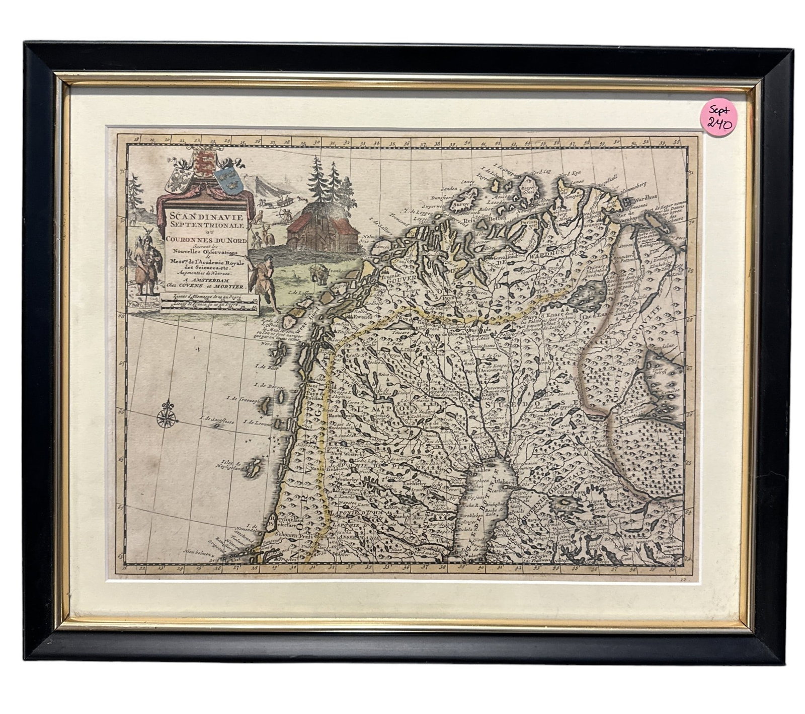 18th c ENGRAVED MAP OF SCANDINAVIA CIRCA 1714 (1 of 3)